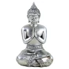 Kép 1/3 - Imádkozó Buddha - ezüst színű - 7,5x5x11,5 cm