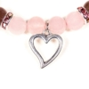 Kép 2/2 - Rózsakvarc & Eperkvarc karkötő szív szimbólummal