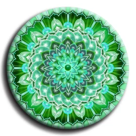 Testi-lelki egészség mandala - fém hűtőmágnes 6 cm Ø