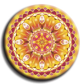 Életöröm mandala - fém hűtőmágnes 6 cm Ø
