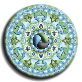 Gazdagság mandala - fém hűtőmágnes 6 cm Ø