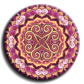 Szerelmi társtaláló mandala - fém hűtőmágnes 6 cm Ø