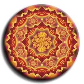 Szerelem, házasság és tartós párkapcsolat mandala - fém hűtőmágnes 6 cm Ø