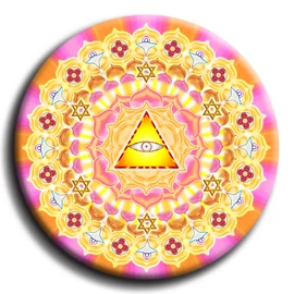 Égi áldás, isteni védelem mandala - fém hűtőmágnes 6 cm Ø