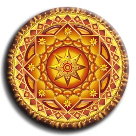 Tanulás mandala - fém hűtőmágnes 6 cm Ø