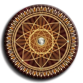Álomcsapda mandala - fém hűtőmágnes 6 cm Ø