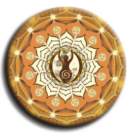 Termékenység mandala - fém hűtőmágnes 6 cm Ø