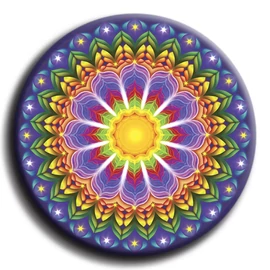 Harmónia mandala - fém hűtőmágnes 6 cm Ø
