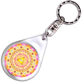 Égi áldás, isteni védelem mandala kulcstartó - 4 cm Ø