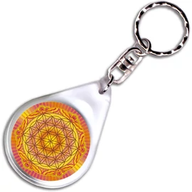 Életvirága – Genezis, teremtés, termékenység mandala – kulcstartó - 4 cm Ø