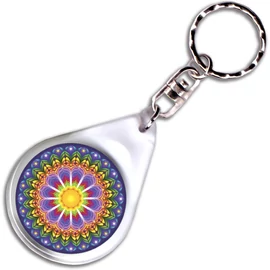 Harmónia mandala – kulcstartó - 4 cm Ø