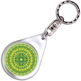 Sugárzó egészség mandala – kulcstartó - 4 cm Ø