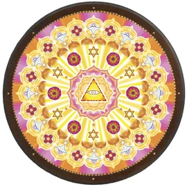 Égi áldás, isteni védelem mandala - kör falikép 38 cm Ø