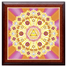 Égi áldás, isteni védelem mandala - kis falikép 18x18 cm