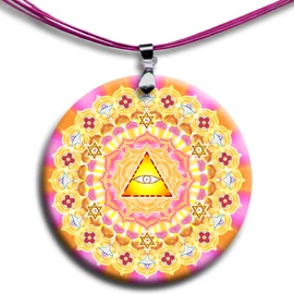 Égi áldás, isteni védelem mandala - medál 4 cm Ø
