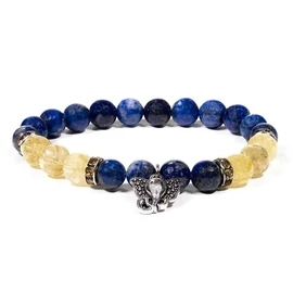 Lapis Lazui & Rutalit karkötő Ganesha szimbólummal