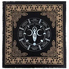 Tarot terítő - Holdistennő 8 holdálással arany-ezüst