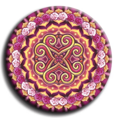 Szerelmi társtaláló mandala - fém hűtőmágnes 6 cm Ø