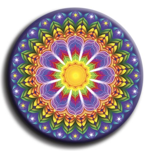 Harmónia mandala - fém hűtőmágnes 6 cm Ø