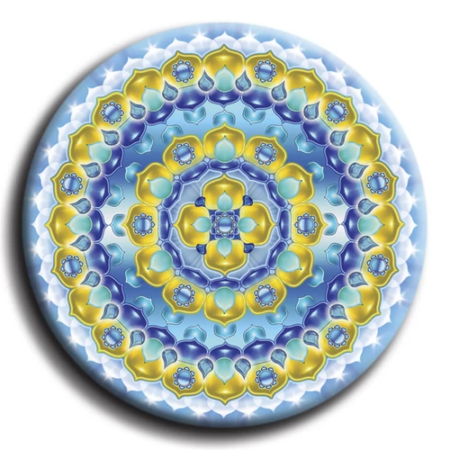 Elismerés mandala - fém hűtőmágnes 6 cm Ø