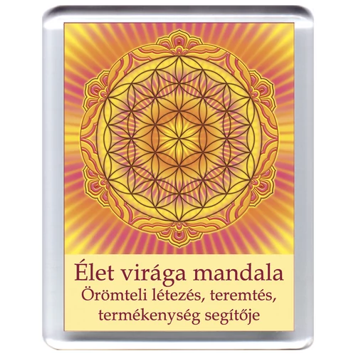 Életvirága - Genezis, teremtés, termékenység mandala - hűtőmágnes 5x7cm