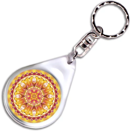 Életöröm mandala – kulcstartó - 4 cm Ø