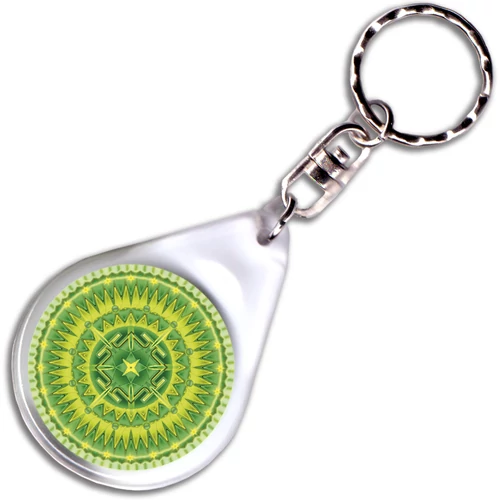 Sugárzó egészség mandala – kulcstartó - 4 cm Ø