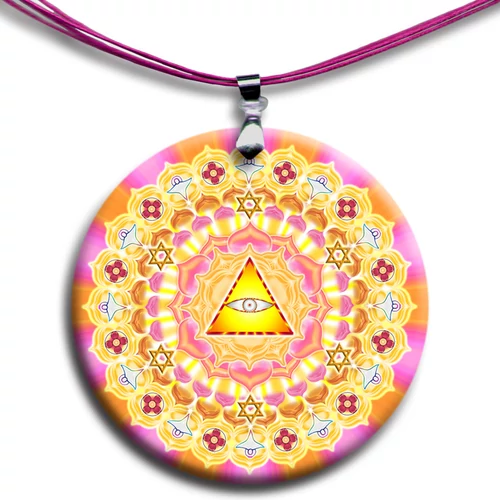 Égi áldás, isteni védelem mandala - medál 4 cm Ø