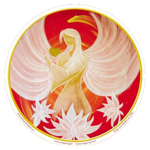Szerelem angyala & lótusz mandala ablakmatrica 11,7 cm Ø