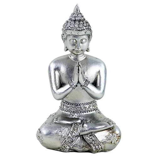 Imádkozó Buddha - ezüst színű - 7,5x5x11,5 cm