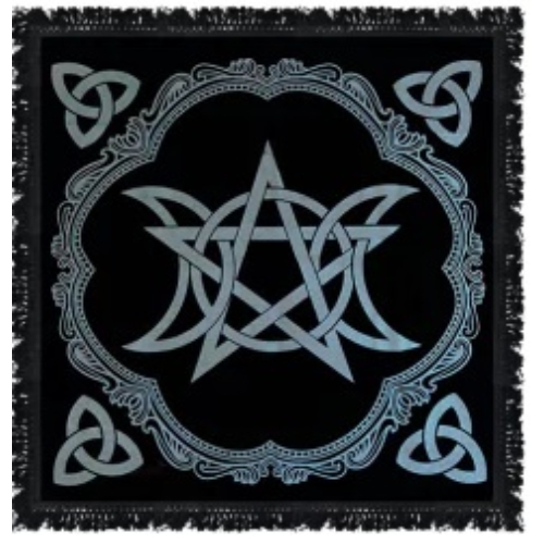 Tarot terítő - 3 Hold kicsi Pentagrammal
